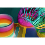 Ja-Ru Big Magic Rainbow Color Plastic Coil Spring, Colorful Neon Color Sensory Vintage Toy