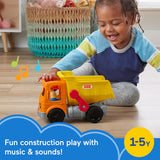Fisher-Price Little People Toddler Construction Toy Work Together Dump Truck with Music & Accessories for Pretend Play
