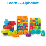 MEGA BLOKS ABC Learning Train Fisher Price Building Toy Blocks (60 Pieces) For Toddler