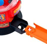 Hot Wheels Toy Car Track Set, Gumball Machine Playset with 1:64 Scale Die-Cast Donut-Shaped Vehicle &amp; Speed Snap Track, Downtown City Candy Shop
