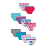 Hanes Girls' Tagless Super Soft Cotton Brief Underwear, 10 pack, Tie Dye