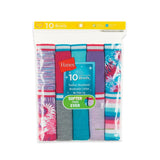 Hanes Girls' Tagless Super Soft Cotton Brief Underwear, 10 pack, Tie Dye