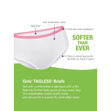 Hanes Girls' Tagless Super Soft Cotton Brief Underwear, 10 pack, Tie Dye