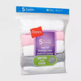 Hanes Girls 5 Pack Taglass Cotton Cami, Assorted Colors