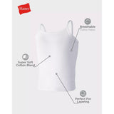 Hanes Girls 5 Pack Taglass Cotton Cami, Assorted Colors