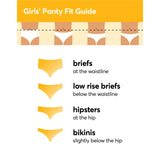 Hanes Ultimate Girls' Briefs 5 Pack Underwear Stretchy Comfy Cotton Tag free