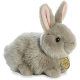 Aurora® Realistic Miyoni® Angora Bunny Grey Stuffed Animal - Lifelike Detail - Cherished Companionship - Gray 7.5 Inches