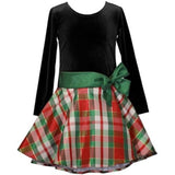 Bonnie Jean Bow Sash Plaid Hipster Dress