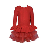 Bonnie Jean Long Sleeve Sweater Dress with Tutu