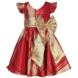Bonnie Jean Clara Metallic Plaid Bow Dress