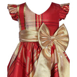 Bonnie Jean Clara Metallic Plaid Bow Dress