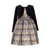 Bonnie Jean Angie Plaid Dress with Cardigan