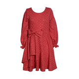 Bonnie Jean Spangle Hacci Party Dress with Cascade Skirt and Bow