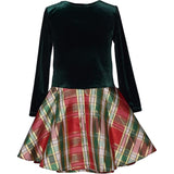 Bonnie Jean Bow Sash Plaid Hipster Dress