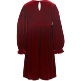 Bonnie Jean Long Sleeve Big Bow Stretch Velvet Dress