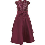 Bonnie Jean Sabrina Short Sleeve Sequin Bodice High-Low Hem Dress