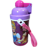 Zak Designs Disney Princess 16oz Canteen w/Popup Lid & Straps Water Bottle Tumbler Cup