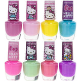 Townley Girl Hello Kitty 8 Pack Nail Polish,Water-Based, Non-Toxic, Peel-Off Set Girls Kids Ages 3+, Perfect for Parties, Sleepovers & Makeovers