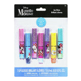 Disney Minnie Mouse 7 Piece Plant Based Lip Gloss, Girls Party Favors, First Makeup Set for Girl, Perfect for Parties, Sleepovers, and Birthday Gifts, Ages 3+