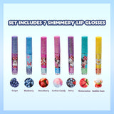 Disney Minnie Mouse 7 Piece Plant Based Lip Gloss, Girls Party Favors, First Makeup Set for Girl, Perfect for Parties, Sleepovers, and Birthday Gifts, Ages 3+