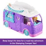 Polly Pocket Doll & Pet Playset, Travel Toy with Camping & Food Accessories, Glamping Camper Van