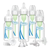 Dr. Brown's Natural Flow Anti-Colic Options+ Narrow Baby Bottle Gift Set with Advantage Pacifier & Bottle Travel Caps, 0m+