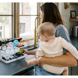 Dr. Brown's Drying Tower, Stand-Up Drying Rack, Countertop Baby Bottle Drying with Organized Storage for Baby Essentials, Space Saving Vertical Rack, Black/White