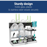 Dr. Brown's Drying Tower, Stand-Up Drying Rack, Countertop Baby Bottle Drying with Organized Storage for Baby Essentials, Space Saving Vertical Rack, Black/White