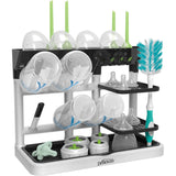 Dr. Brown's Drying Tower, Stand-Up Drying Rack, Countertop Baby Bottle Drying with Organized Storage for Baby Essentials, Space Saving Vertical Rack, Black/White