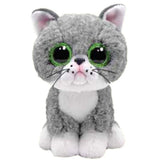 TY Beanie Boo Fergus Grey Cat with Big Green Eyes and Glitter - 6 inches