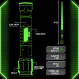 Goliath Power Saber Energy Blade Green First Ever Automatic Saber Auto Extending & Retracting Saber Extends 35'' (90cm) Motion Based SFX Ages 6 and up