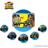 Hot Wheels Monster Trucks 2-Pack, Demolition Doubles Set of 2 Toy Vehicles in 1:64 Scale, for Kids & Collectors (Styles May Vary)