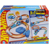 Mattel Hot Wheels Toy Car Track Set, Deluxe Building Box with Motorized Booster, 1:64 Scale Vehicle, Speed Snap Track, Boosted Jump Speedway