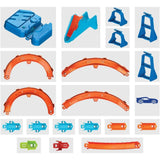 Mattel Hot Wheels Toy Car Track Set, Deluxe Building Box with Motorized Booster, 1:64 Scale Vehicle, Speed Snap Track, Boosted Jump Speedway