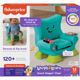 Fisher-Price Toddler Learning Toy Laugh & Learn Smart Stages Chair with Music Lights & Activities for Infants Ages 1+ Years, Teal