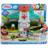 Fisher Price Thomas & Friends Toy Train Set Talking Bulstrode & Which-Way Bridge Track Playset with Sounds & Percy Engine for Kids Ages 3+ Years