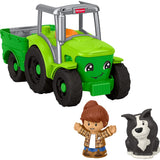 Fisher-Price Little People Toddler Toy Push & Play Tractor Push-Along Musical Farm Vehicle with 2 Figures
