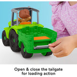 Fisher-Price Little People Toddler Toy Push & Play Tractor Push-Along Musical Farm Vehicle with 2 Figures