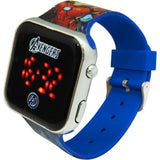 Accutime Marvel Avengers Kids LED Watch Iconic Design, Durable Strap with Printed Artwork, Alloy Buckle, Fun Timepiece for Boys and Girls, Ages 6-12