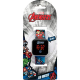 Accutime Marvel Avengers Kids LED Watch Iconic Design, Durable Strap with Printed Artwork, Alloy Buckle, Fun Timepiece for Boys and Girls, Ages 6-12