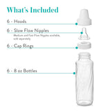 Evenflo Feeding Classic Glass Twist Bottles, 8 Ounce (Pack of 6),Clear
