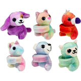 JA-RU Plushy Gushee Huggy Wraps Plush Animal Slap Bracelet | Furry & Fashionable Wearable Stuffed Toy | 6 Cute Animals - Randomly Selected