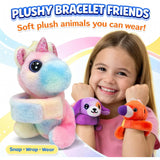 JA-RU Plushy Gushee Huggy Wraps Plush Animal Slap Bracelet | Furry & Fashionable Wearable Stuffed Toy | 6 Cute Animals - Randomly Selected