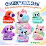 JA-RU Plushy Gushee Huggy Wraps Plush Animal Slap Bracelet | Furry & Fashionable Wearable Stuffed Toy | 6 Cute Animals - Randomly Selected