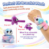 JA-RU Plushy Gushee Huggy Wraps Plush Animal Slap Bracelet | Furry & Fashionable Wearable Stuffed Toy | 6 Cute Animals - Randomly Selected