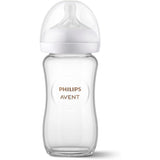 Philips Avent Natural Glass Baby Bottles with Natural Response Nipples, 8 ounces, 3 Pack