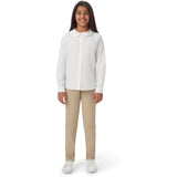 French Toast Girls Long Sleeve Peter Pan Button Down Shirt