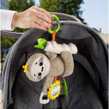 Fisher Price Baby Toy Slow Much Fun Stroller Sloth, Travel Activity with Motion & Sensory Details for Newborns Ages 0+ Months