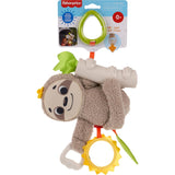 Fisher Price Baby Toy Slow Much Fun Stroller Sloth, Travel Activity with Motion & Sensory Details for Newborns Ages 0+ Months