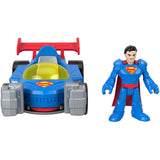 Fisher-Price Imaginext DC Super Friends Metal Force Supermobile Toy Car, 3-inch Superman Action Figure & Accessories Set, Includes Launcher & 2 Discs